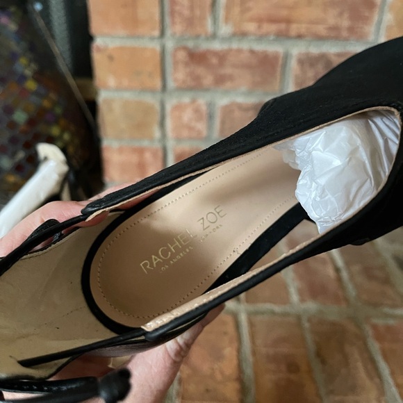 NEW Rachel Zoe Stephanie Black Peep Toe Sandals - Picture 7 of 9